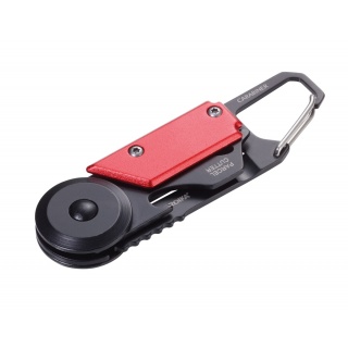 Brelok TROIKA Egon, z karabińczykiem, 5 funkcji, czarno‑czerwony, Ekskluzywne, Gadżety