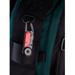 Brelok TROIKA Egon, z karabińczykiem, 5 funkcji, czarno‑czerwony, Ekskluzywne, Gadżety