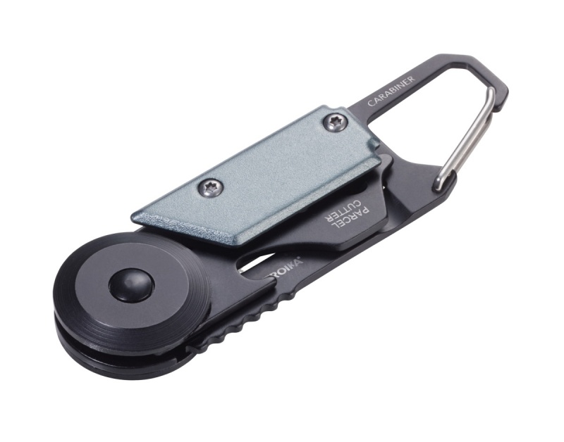 Brelok TROIKA Egon, z karabińczykiem, 5 funkcji, czarno‑tytanowy, Ekskluzywne, Gadżety