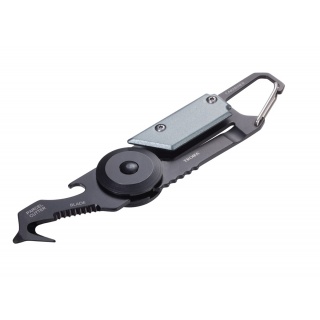 Brelok TROIKA Egon, z karabińczykiem, 5 funkcji, czarno‑tytanowy, Ekskluzywne, Gadżety