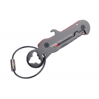 Brelok TROIKA Parcel Cut & Cart, 9 funkcji, czarno-czerwony, Ekskluzywne, Gadżety