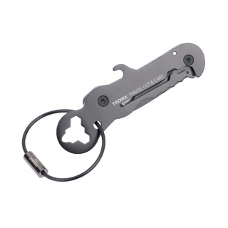Brelok TROIKA Parcel Cut & Cart, 9 funkcji, czarno‑tytanowy, Ekskluzywne, Gadżety