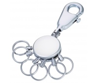 Brelok TROIKA Patent, z karabińczykiem, na 6 kluczy, srebrny mat, Ekskluzywne, Gadżety