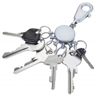 Brelok TROIKA Patent, z karabińczykiem, na 6 kluczy, srebrny mat, Ekskluzywne, Gadżety