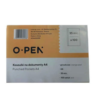 KOSZULKI NA DOKUMENTY GROSZKOWE A4 35mic /100szt/, Koszulki i obwoluty, Organizacja dokumentów