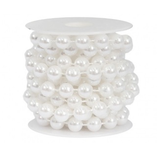 Perełki na sznurku, śr 8mm/2mb, białe, Koraliki, Art. kreatywne