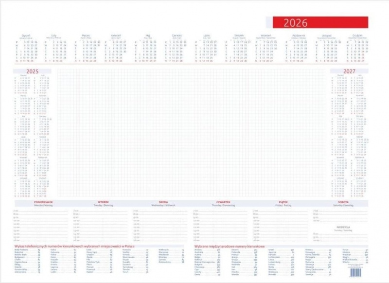 KALENDARZ BIUWAR A2 52K., Biurkowe, Kalendarze