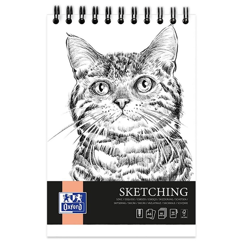 BLOK SZKICOWY OXFORD ARTISTIC NA SPIRALI A6 80K., Bloki, Zeszyty i bloki