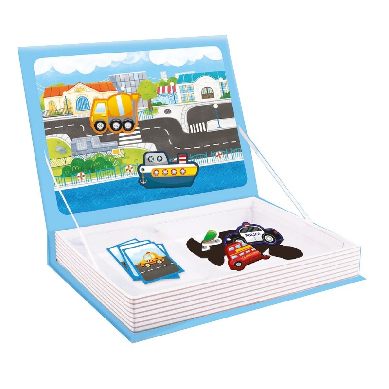KSIĄŻKA MAGNETYCZNA - PUZZLE POJAZDY 3006, Kreatywne, Zabawki