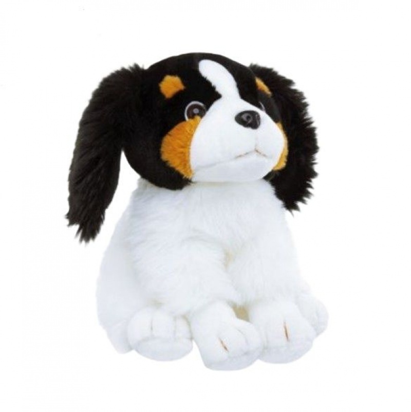 PLUSZOWY PIES SIEDZĄCY WHITE-BLACK 3953, Maskotki, Zabawki
