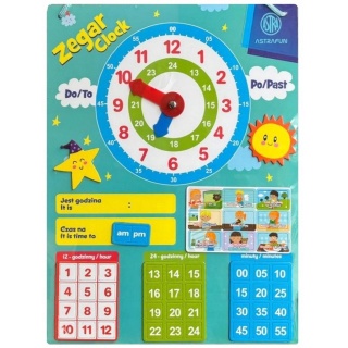 MAGNETYCZNY ZESTAW DO NAUKI ZEGARA ASTRAFUN 48 EL., Edukacyjne, Zabawki