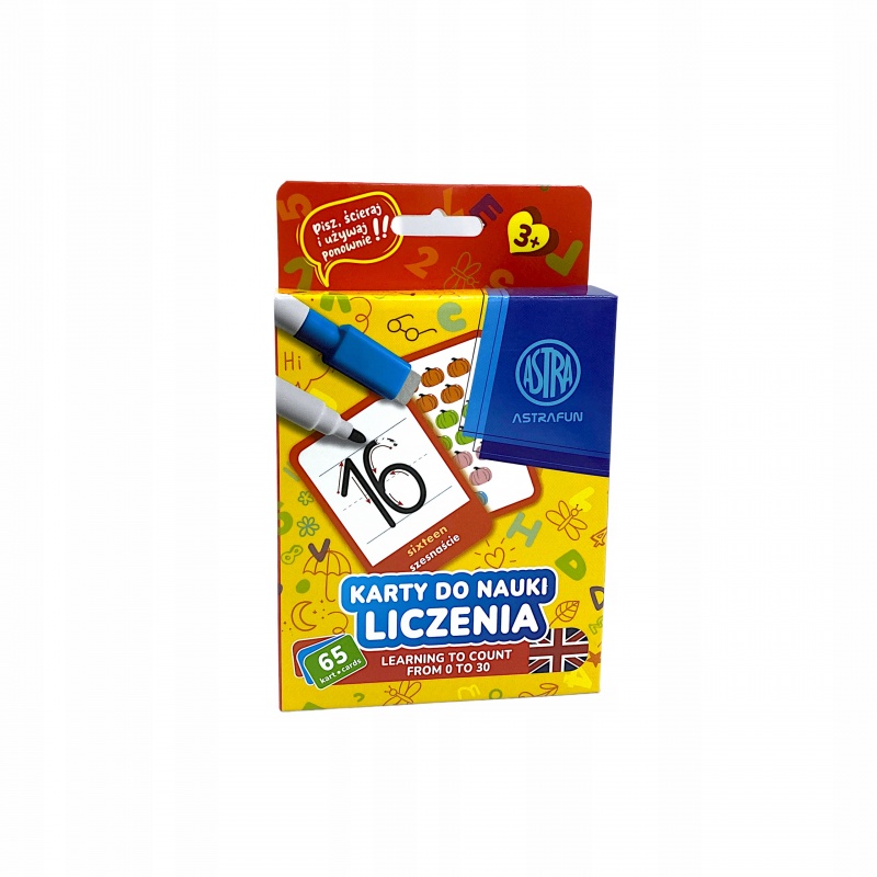 KARTY EDUKACYJNE PISZ I ŚCIERAJ ASTRAFUN, Edukacyjne, Zabawki