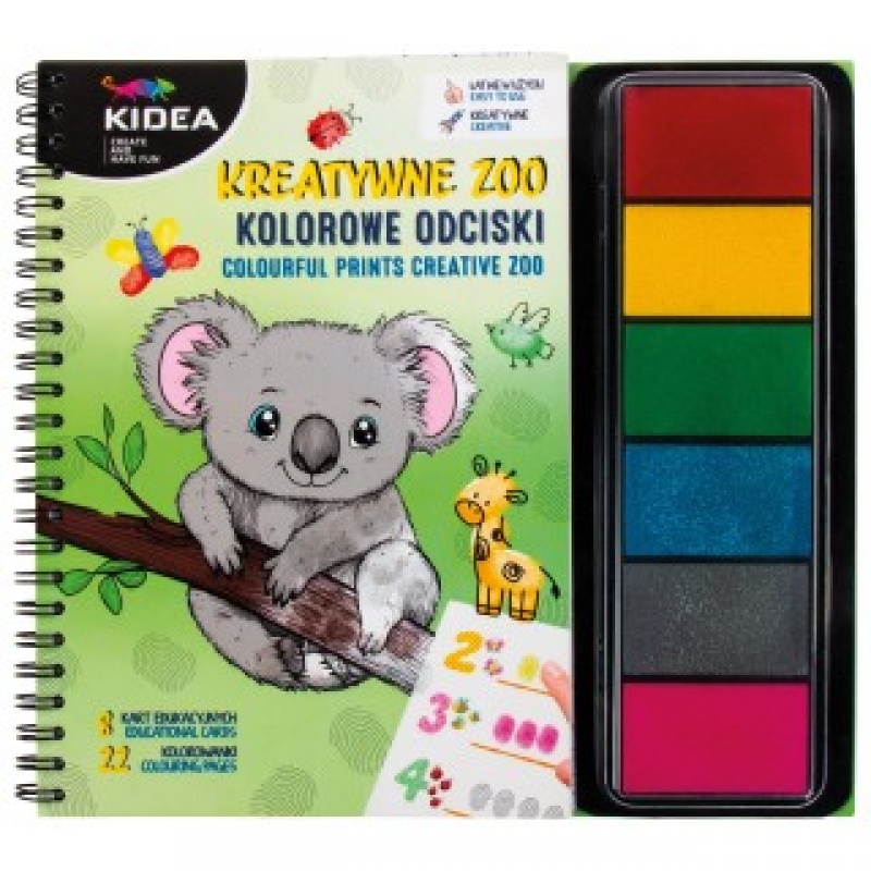 KOLOROWE ODCISKI KREATYWNE ZOO KIDEA, Kreatywne, Zabawki
