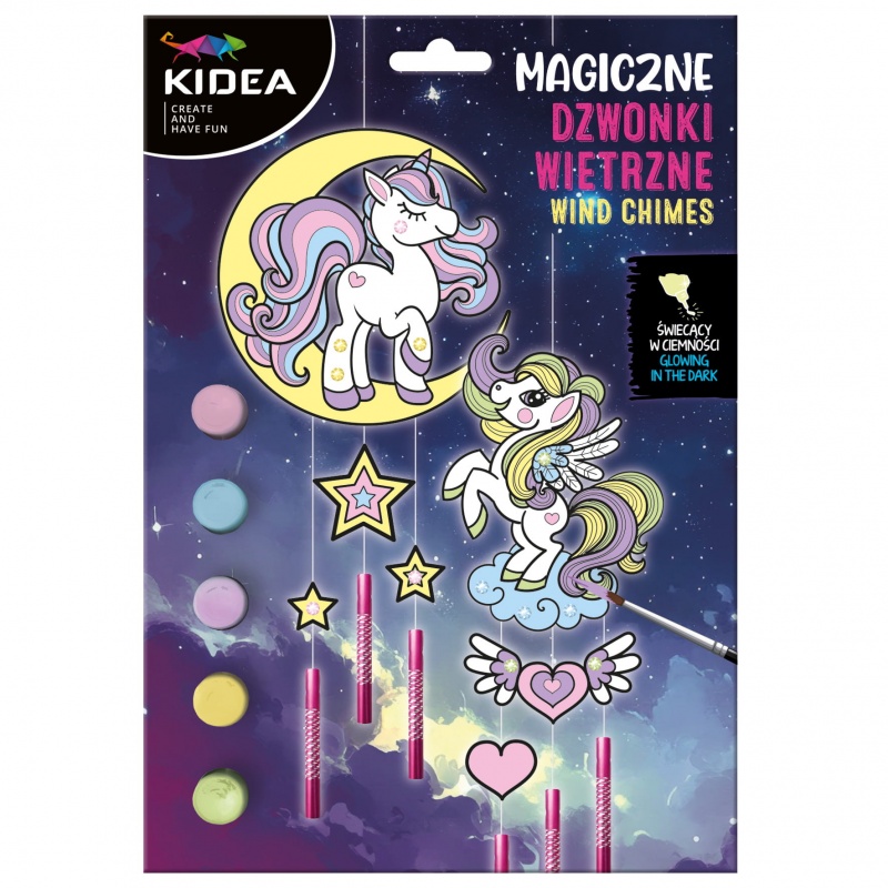MAGICZNE DZWONKI WIETRZNE ŚWIECĄCE W CIEMN.KIDEA, Kreatywne, Zabawki