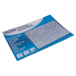 Kalka techniczna DONAU, A4, 10 arkuszy, 90gsm, transparentna, Kalki, Papier i etykiety