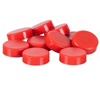 Magnesy do tablic Q-CONNECT, okrągłe, 20mm, 10szt, czerwone, Bloki, magnesy, gąbki, spraye do tablic, Prezentacja