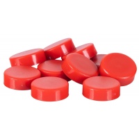 Magnesy do tablic Q-CONNECT, okrągłe, 20mm, 10szt, czerwone, Bloki, magnesy, gąbki, spraye do tablic, Prezentacja