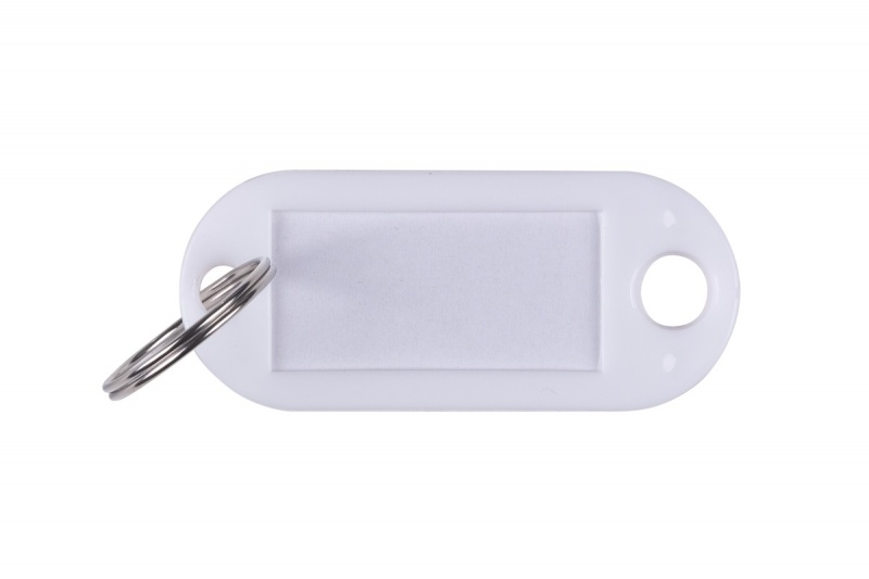 Key chains Q-CONNECT, 50×22mm, 100 szt., white Key chains Q-CONNECT, 50×22mm, 100 szt., white
