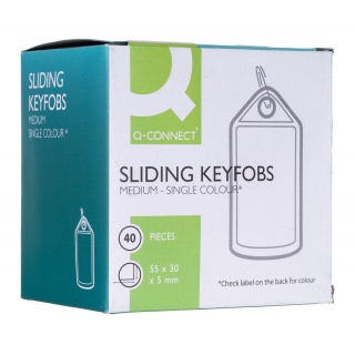 Zawieszki na klucze Q-CONNECT, 55x30mm, 40 szt., ż&oacute;łte, Szafki na klucze, Wyposażenie biura