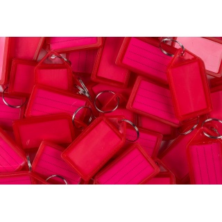 Zawieszki na klucze Q-CONNECT, 55x30mm, 40 szt., czerwone, Szafki na klucze, Wyposażenie biura