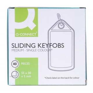 Zawieszki na klucze Q-CONNECT, 55x30mm, 40 szt., zielone, Szafki na klucze, Wyposażenie biura