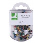 Map pins Q-CONNECT, 4x20mm, in a plastic box, color mix