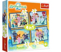 PUZZLE 4W1 ZOOTOPI PEŁNA PRZYGÓD !!