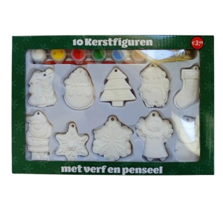 ZESTAW 10 ŚWIĄTECZNYCH FIGUREK DO MALOWANIA, Zestawy kreatywne, Art. kreatywne