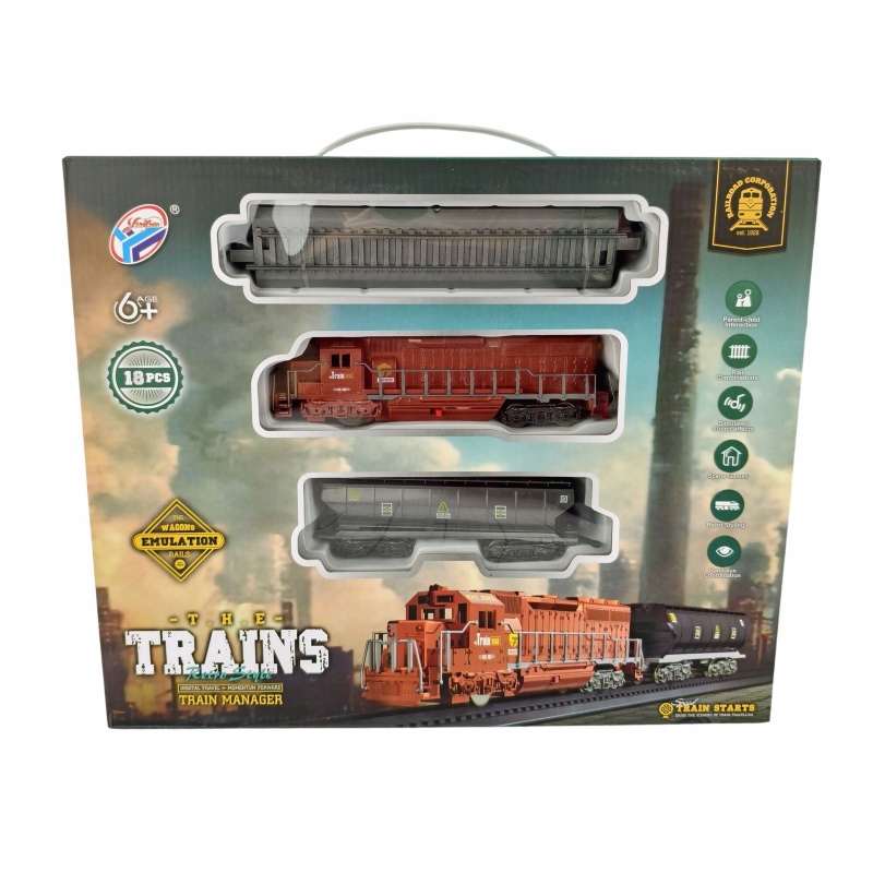 KOLEJKA NA BATERIE 0853, Kolejki, tory wyścigowe, parkingi, Zabawki