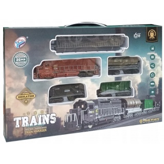 KOLEJKA NA BATERIE 0877, Kolejki, tory wyścigowe, parkingi, Zabawki