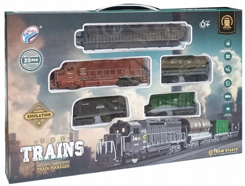 KOLEJKA NA BATERIE 0877, Kolejki, tory wyścigowe, parkingi, Zabawki