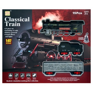 KOOLEJKA NA BATERIE W PUDEŁKU 1386, Kolejki, tory wyścigowe, parkingi, Zabawki