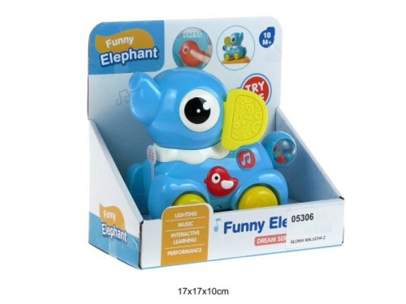 SŁONIK MALUCHA Z DŹWIĘKAMI 3502, Dla najmłodszych, Zabawki