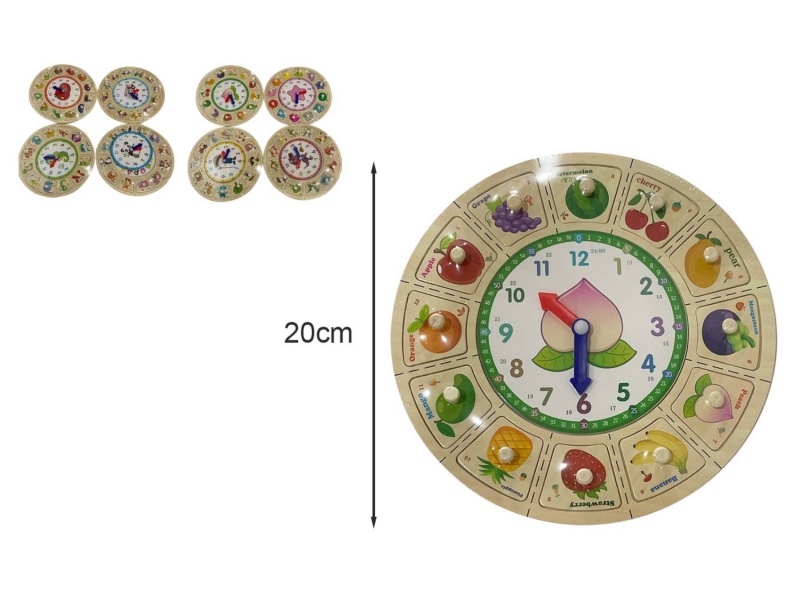 UKŁADANKA DREWNIANA ZEGAR 8721, Drewniane, Zabawki