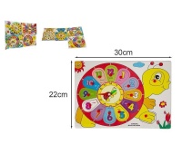 UKŁADANKA DREWNIASNA ZEGAR 8776, Drewniane, Zabawki