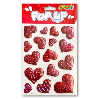 Kolori Naklejki metaliczne PUP-2307 Red Hearts, Naklejki, Art. kreatywne