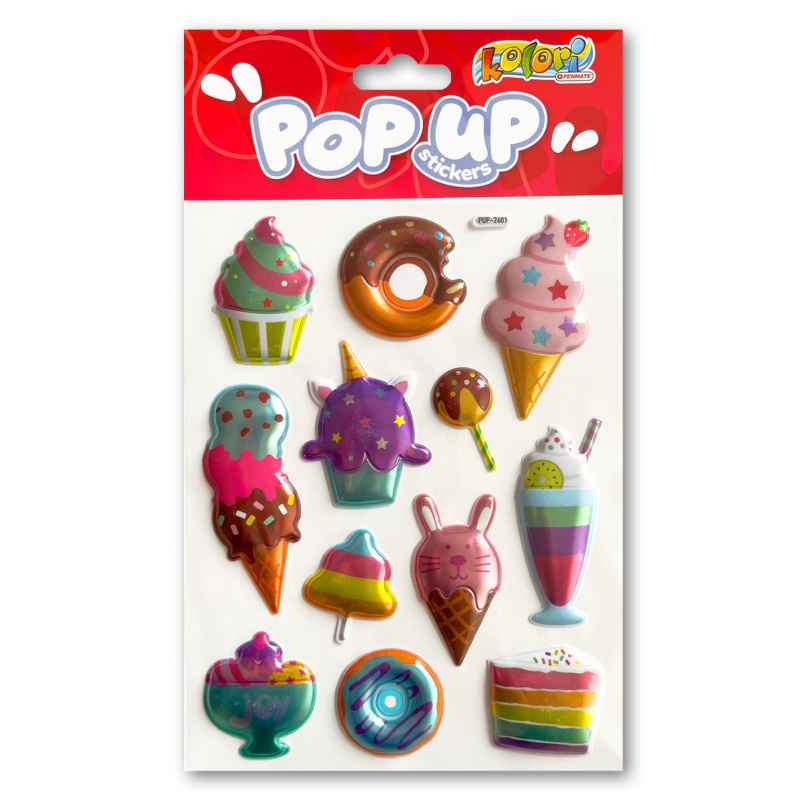 Kolori Naklejki metaliczne PUP-2601 Ice-cream, Naklejki, Art. kreatywne