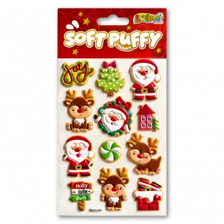 Kolori Naklejki Puffy SWPX-3201 Christmas Santa, Naklejki, Art. kreatywne