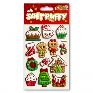 Kolori Naklejki Puffy SWPX-3203 Christmas Cookies, Naklejki, Art. kreatywne