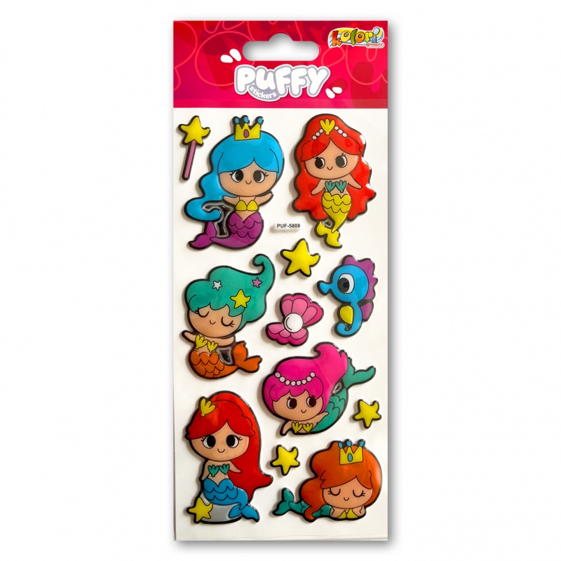 Kolori Naklejki Puffy PUF-5808 Happy Mermadis, Naklejki, Art. kreatywne