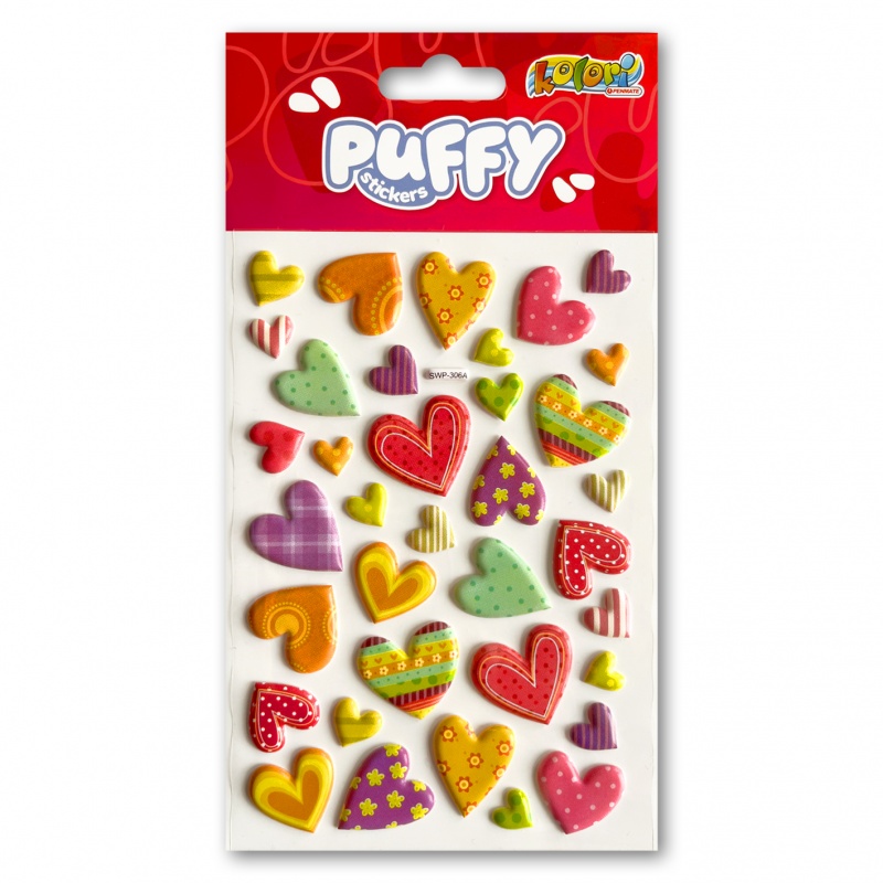 Kolori Naklejki Puffy SWP-306A Valentines, Naklejki, Art. kreatywne