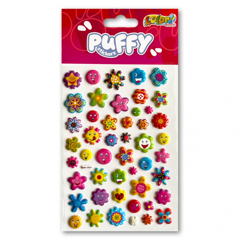Kolori Naklejki Puffy SWP-1003A Flowers, Naklejki, Art. kreatywne