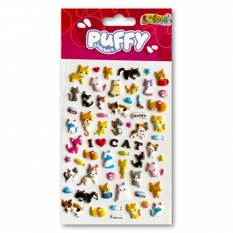 Kolori Naklejki Puffy SWP-404 I Love Dog, Naklejki, Art. kreatywne