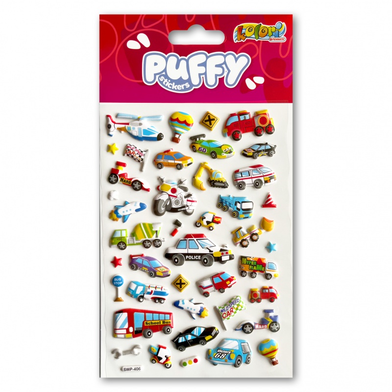 Kolori Naklejki Puffy SWP-406 Cars, Naklejki, Art. kreatywne