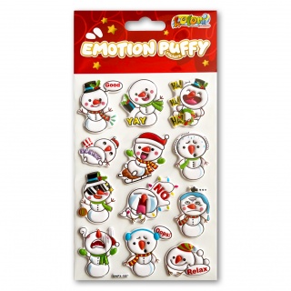Kolori Naklejki Puffy SWPX-1801 Emotion Snowman, Naklejki, Art. kreatywne