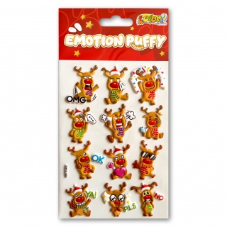 Kolori Naklejki Puffy SWPX-1805 Emotion Reindeers, Naklejki, Art. kreatywne