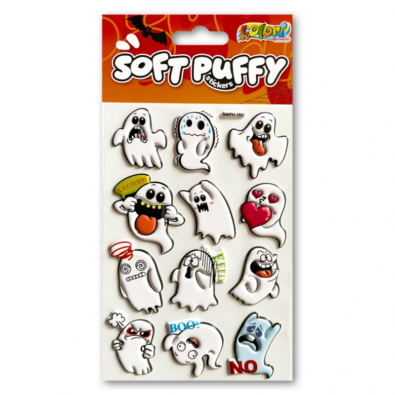 Kolori Naklejki Puffy SWPH-1801 Halloween Ghosts, Naklejki, Art. kreatywne