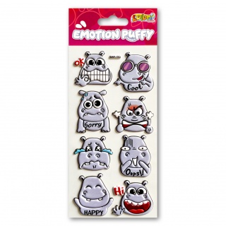 Kolori Naklejki Puffy SWP-1703 Emotion Hippo, Naklejki, Art. kreatywne