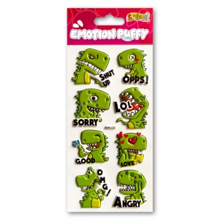 Kolori Naklejki Puffy SWP-1707 Emotion Dino, Naklejki, Art. kreatywne
