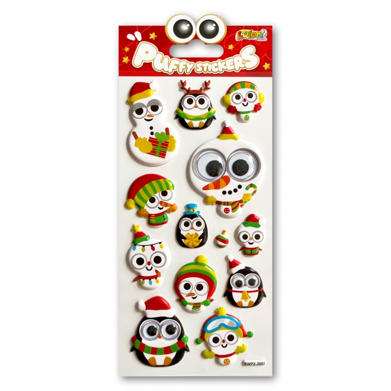 Kolori Naklejki Puffy SWPX-2002 Christmas Animals, Naklejki, Art. kreatywne